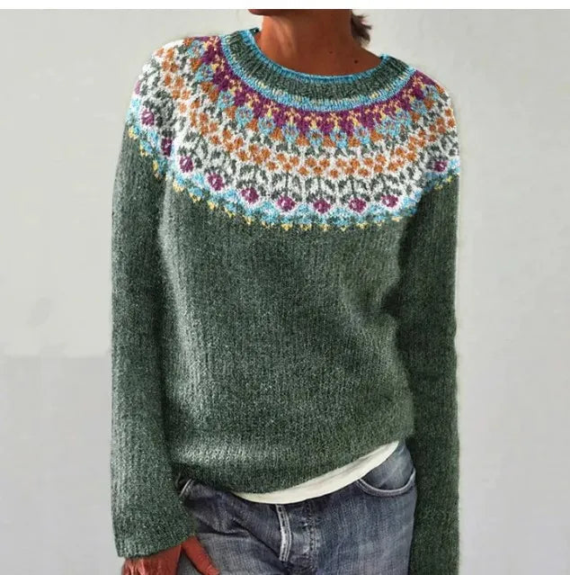 Pullover med skogsmönster – Bekväm stil med naturens charm