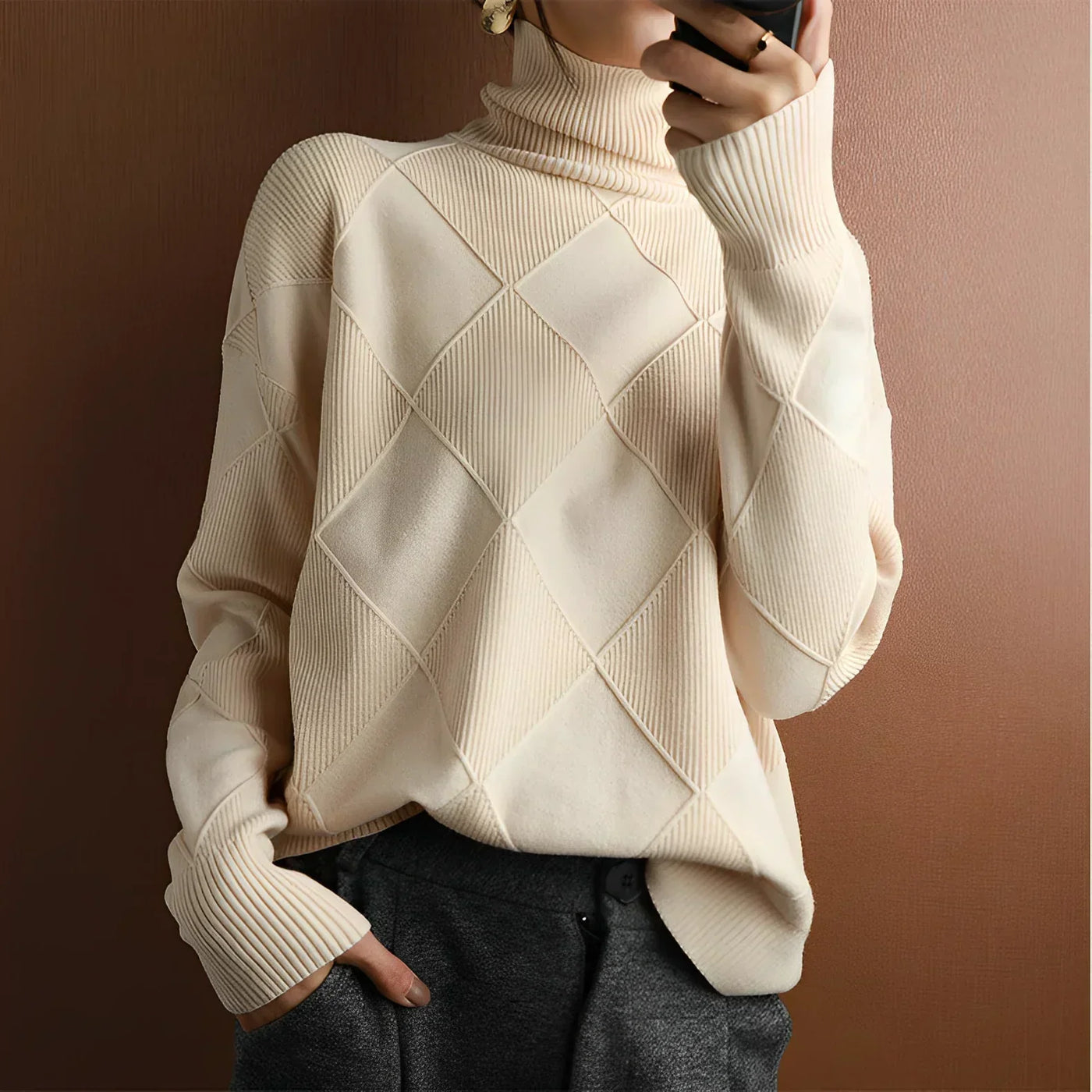 Rauten-Rollkragenpullover – Raffinerad värme med modern stil