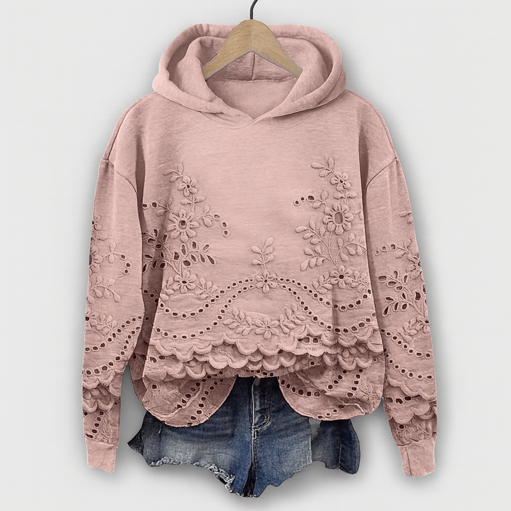 Hoodie med spetsdetaljer – Bekvämlighet möter feminint charm