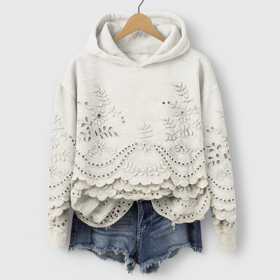 Hoodie med spetsdetaljer – Bekvämlighet möter feminint charm