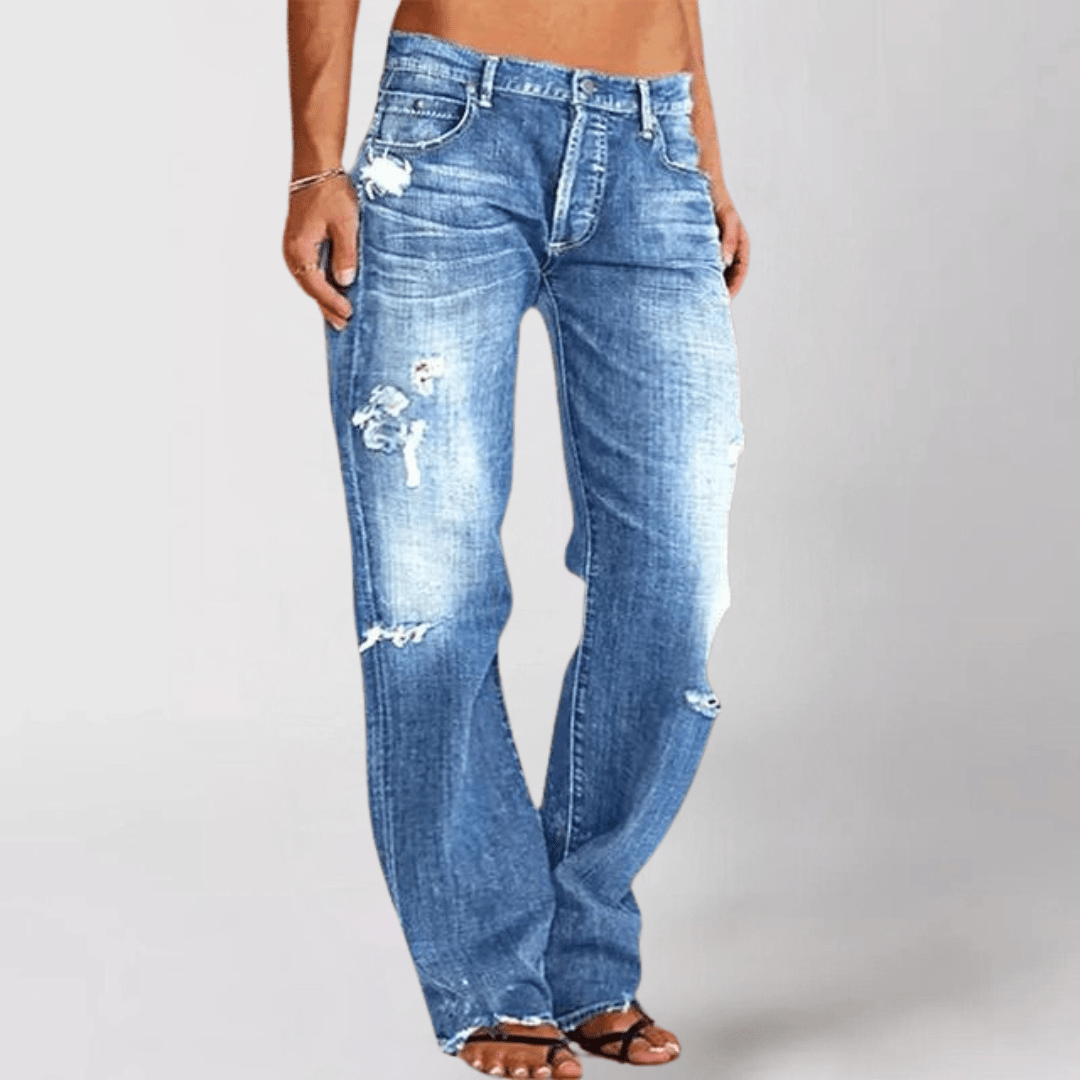 Bredskurna Zerstörda Jeans – Lättsam Coolness med Modern Touch
